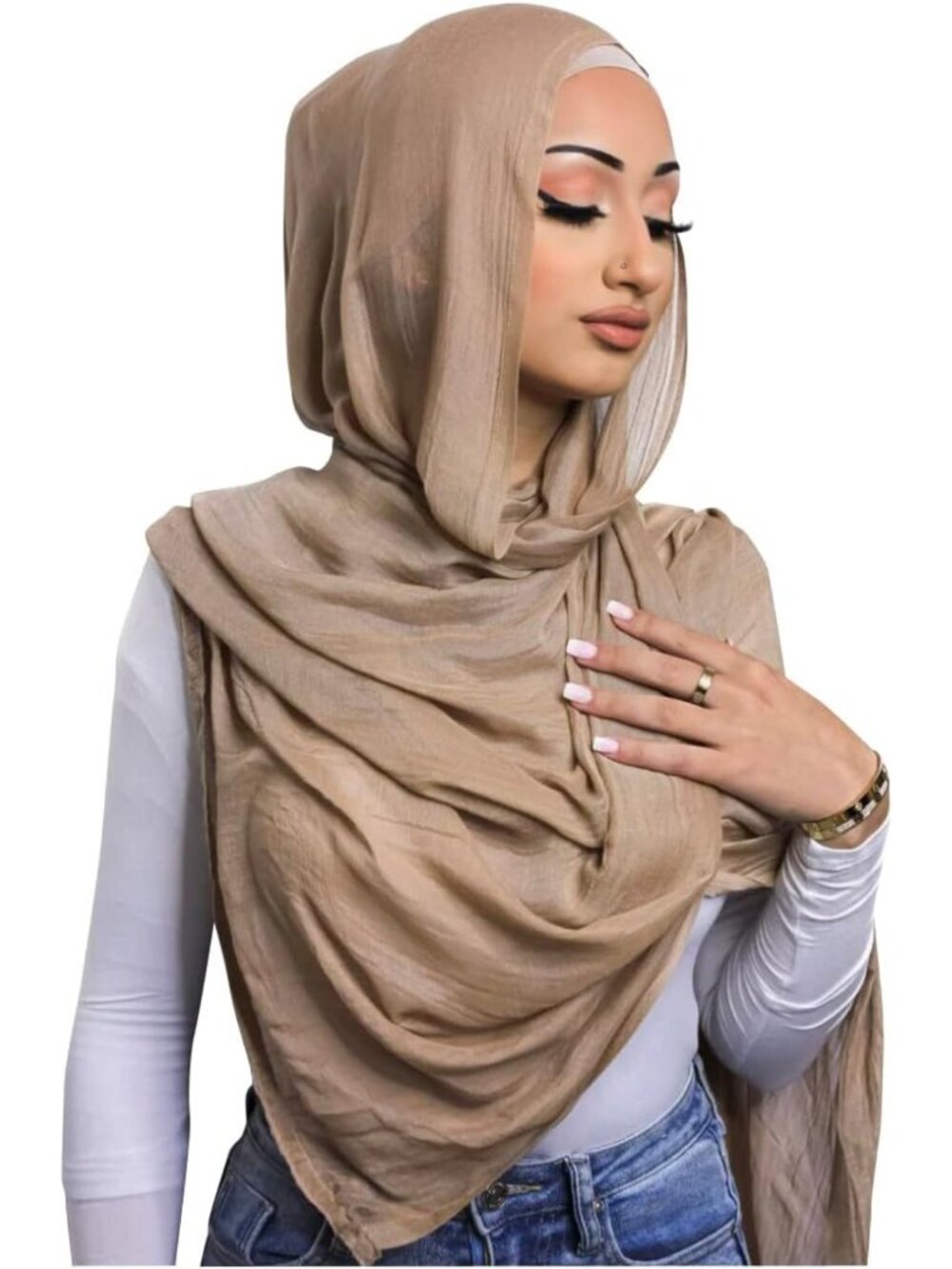 Stylish Women's Viscose Cotton Hijab Scarf | Fashionable Muslim Headscarf